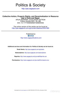 Collective Action, Property Rights, And Decentralization In Resource Use In India And Nepal — Collective Action, Property Rights, And Decentralization In Resource Use In India And Nepal