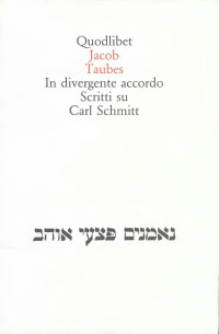 Jacob Taubes — In divergente accordo. Scritti su Carl Schmitt