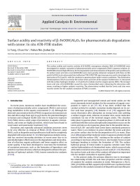 Li Yang; Chun Hu; Yulun Nie; Jiuhui Qu — Surface acidity and reactivity of Î²-FeOOH/Al2O3 for pharmaceuticals degradation with ozone: In situ ATR-FTIR studies