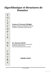 Dr. Mourad AMAD — Algorithmique et Structures de Données