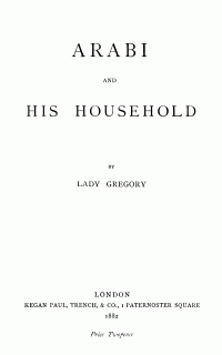 Lady Gregory — Arabi and his household