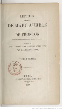Histoire de Rome - Livres — Marc Aurèle Lettres inédites