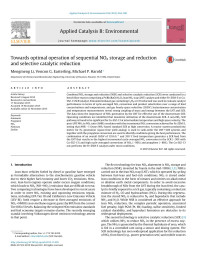 Mengmeng Li & Vencon G. Easterling & Michael P. Harold — Towards optimal operation of sequential NOx storage and reduction and selective catalytic reduction