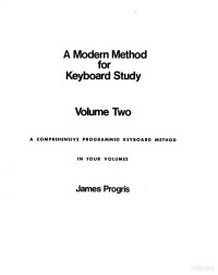 James Progris — A Modern Method For Keyboard Study - Vol.2