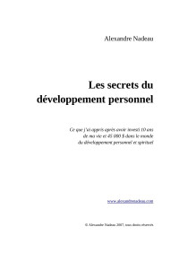 Alexandre Nadeau — Les secrets du développement personnel