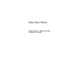 Sabre Inc. — Sabre Maxi-Merlin: User Guide - Modification Control System