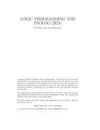 Ulf Nilsson, Jan Maluszynski — Logic, Programming and Prolog