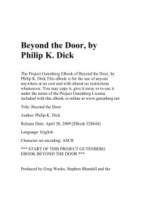 salnajjar — Microsoft Word - Dick, Philip K - Beyond The Door.rtf