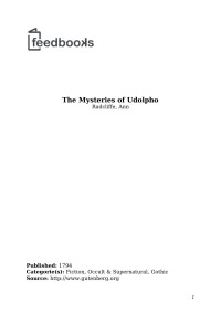 Ann Radcliffe — The Mysteries of Udolpho