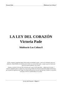Victoria Pade —  La ley del corazon- Multiserie Los Colton 8 