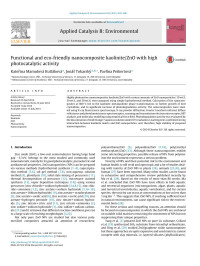 Kateřina Mamulová Kutláková & Jonáš Tokarský & Pavlína Peikertová — Functional and eco-friendly nanocomposite kaolinite/ZnO with high photocatalytic activity