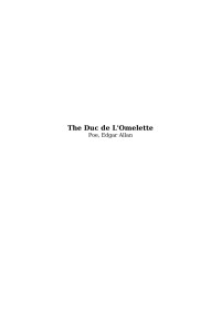 Poe, Edgar Allan — The Duc de L'Omelette