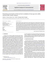 Adrien L. Vincent — Promotion of activation of CH4 by H2S in oxidation of sour gas over sulfur tolerant SOFC anode catalysts