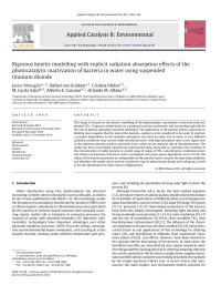 Javier MarugÃ¡n — Rigorous kinetic modelling with explicit radiation absorption effects of the photocatalytic inactivation of bacteria in water using suspended titanium dioxide