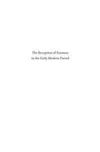 Enenkel, Karl A. E.; — The Reception of Erasmus in the Early Modern Period