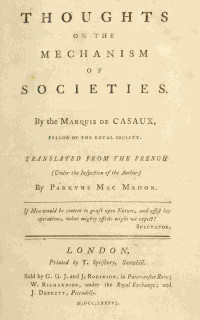 marquis de Charles Casaux — Thoughts on the mechanism of societies