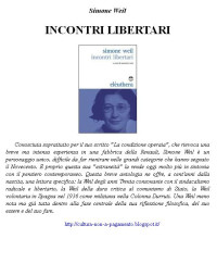 Simone Weil — Incontri libertari [Ladri di Biblioteche]