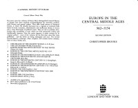 Christopher Nugent Lawrence Brooke — Europe in the Central Middle Ages 962-1154