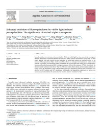 Afang Wang — Enhanced oxidation of fluoroquinolones by visible light-induced peroxydisulfate: The significance of excited triplet state species