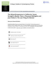 Katarzyna Nowak-McNeice — The Misanthropocene in California: Susan Straight’s Blacker Than a Thousand Midnights and Joan Didio