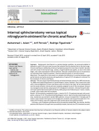 Muhammad I. Aslam & Arif Pervaiz & Rodrigo Figueiredo — Internal sphincterotomy versus topical nitroglycerin ointment for chronic anal fissure