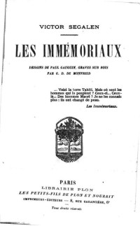 Segalen, Victor — Les Immémoriaux