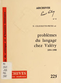 collectif — Problèmes du langage chez Valéry : cahiers et oeuvres, 1894-1900