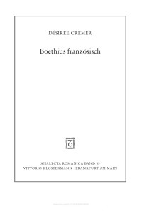 Désirée Cremer — Boethius französisch