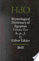 Gábor Takács — Etymological Dictionary of Egyptian, Volume 2