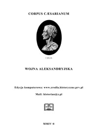 Corpus Caesarianum — Wojna aleksandryjska