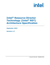Intel Corporation — Intel® Resource Director Technology (Intel® RDT) Architecture Specification