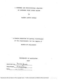 Snyder — Lushootseed; A Phonemic and Morphological Analysis of Southern Puget Sound Salish