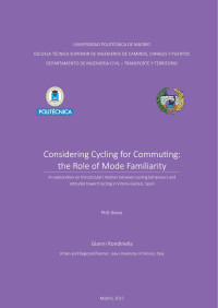 Gianni Rondinella — Rondinella 2015 - Considering Cycling for Commuting: The Role of Mode Familiarity