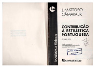 Matoso Câmara Júnior —  Contribuição a Estilística Portuguesa