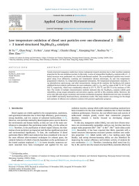 Di Yu — Low temperature oxidation of diesel soot particles over one-dimensional 2Â Ã&#x97;Â 3 tunnel-structured Na2Mn5O10 catalysts