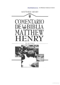 Matthew Henry — Comentario de la Biblia - En un Tomo