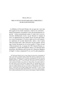 Michele Rinaldi — Per un nuovo inventario della biblioteca di Giovanni Pontano