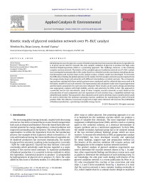 Wenbin Hu — Kinetic study of glycerol oxidation network over Ptâ€“Bi/C catalyst