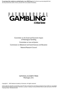 lcrc — Pathological Gambling; a Critical Review (NAS, 2003)