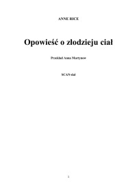 Opowieść o złodzieju — Rice Anne - 04