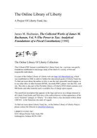 Unknown — Online Library of Liberty: The Collected Works of James M. Buchanan, Vol. 9 (The Power to Tax: Analytical Foundations of a Fiscal Constitution) - Portable Library of Liberty