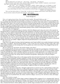 Mr. Waterman — Peter Redgrove