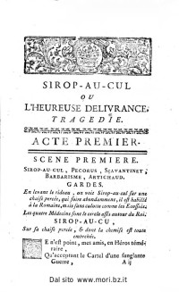 Charles-François Racot de Grandval — Sirop-au-cul, ou l'heureuse delivrance
