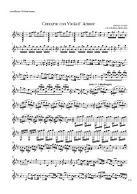 Antonio Vivaldi — Concerto con Viola d Amore in D scordierte Solistimme