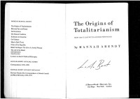 Origins Of Totalitarianism — Origins Of Totalitarianism