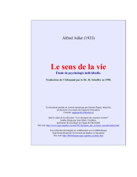 Alfred Adler — Le sens de la vie