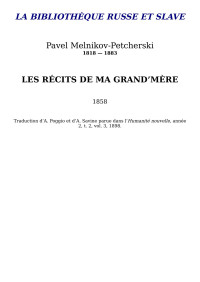 Melnikov-Petcherski [Melnikov-Petcherski] — Les Récits de ma grand'mère