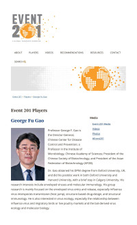 Unknown — Biography of George Fu Gao _ Participant for Event 201