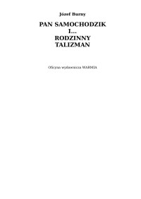 Burny Józef — Pan Samochodzik i rodzinny talizman