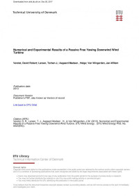 David R.S. Verelst — Numerical and Experimental Results of a Passive Free Yawing Downwind Wind Turbine